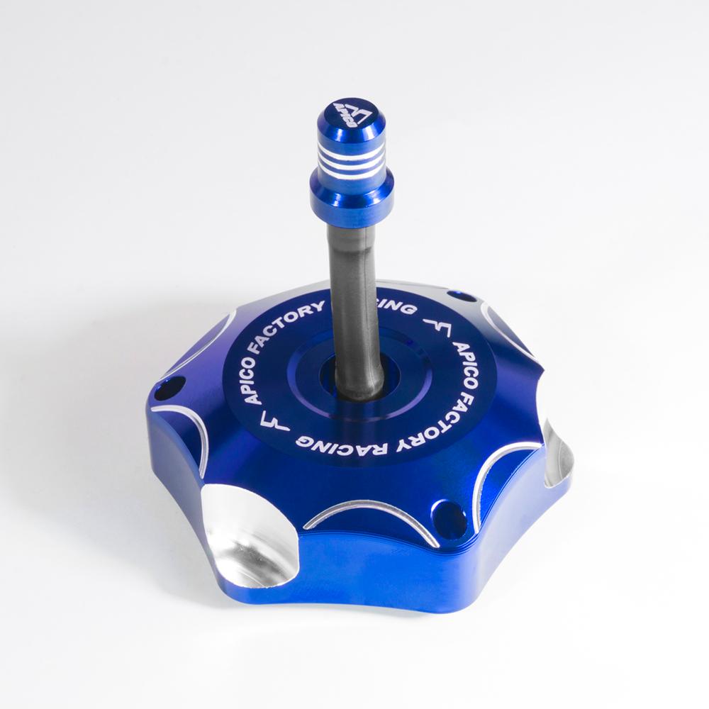 Apico Alloy Fuel Cap For Kawasaki KX85 2014-2026, KX250 2005-2008, KXF 250/450 2006-2026, KX 250/450XC 2021-2026 Blue