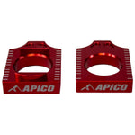 Apico Rear Axle Blocks For Yamaha YZF 250/450 2014-2025, WRF250 2025, WRF450 2024-2025 Red