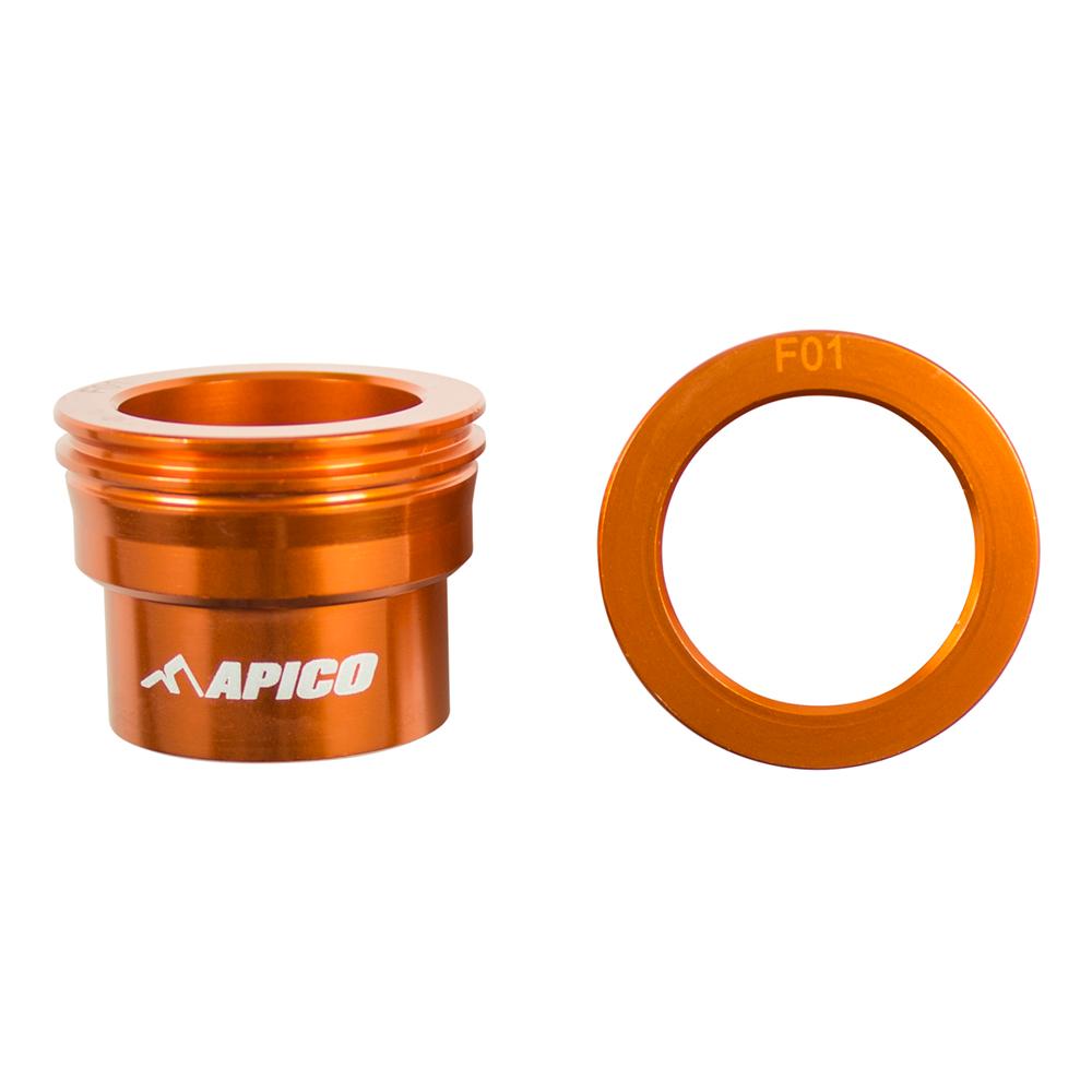 Apico Front Wheel Spacers For KTM SX/SXF 125-450 2003-2014, EXC/EXC-F 125-500 2003-2015 Orange