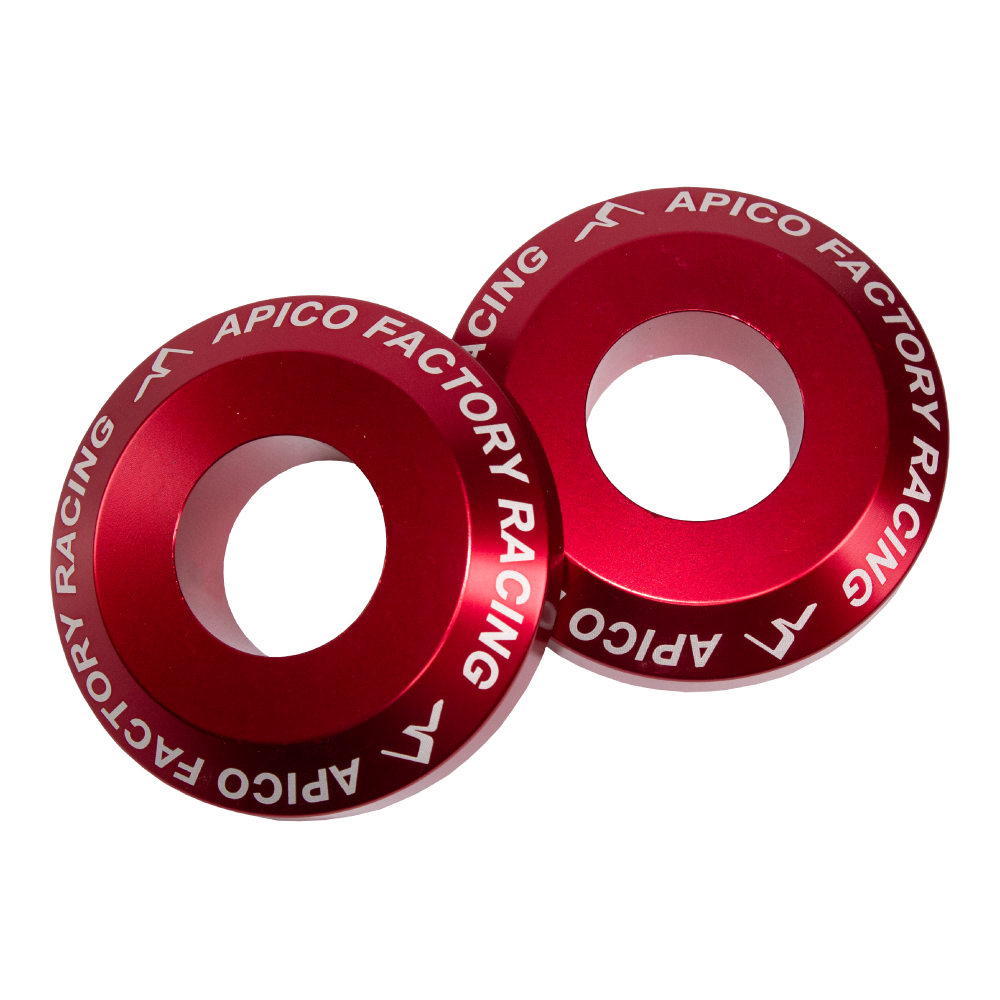Apico Rear Pro Wheel Spacers For Gas Gas MC/MC-F 125-450 2021-2023, EX-F250-450 2021-2023 Red
