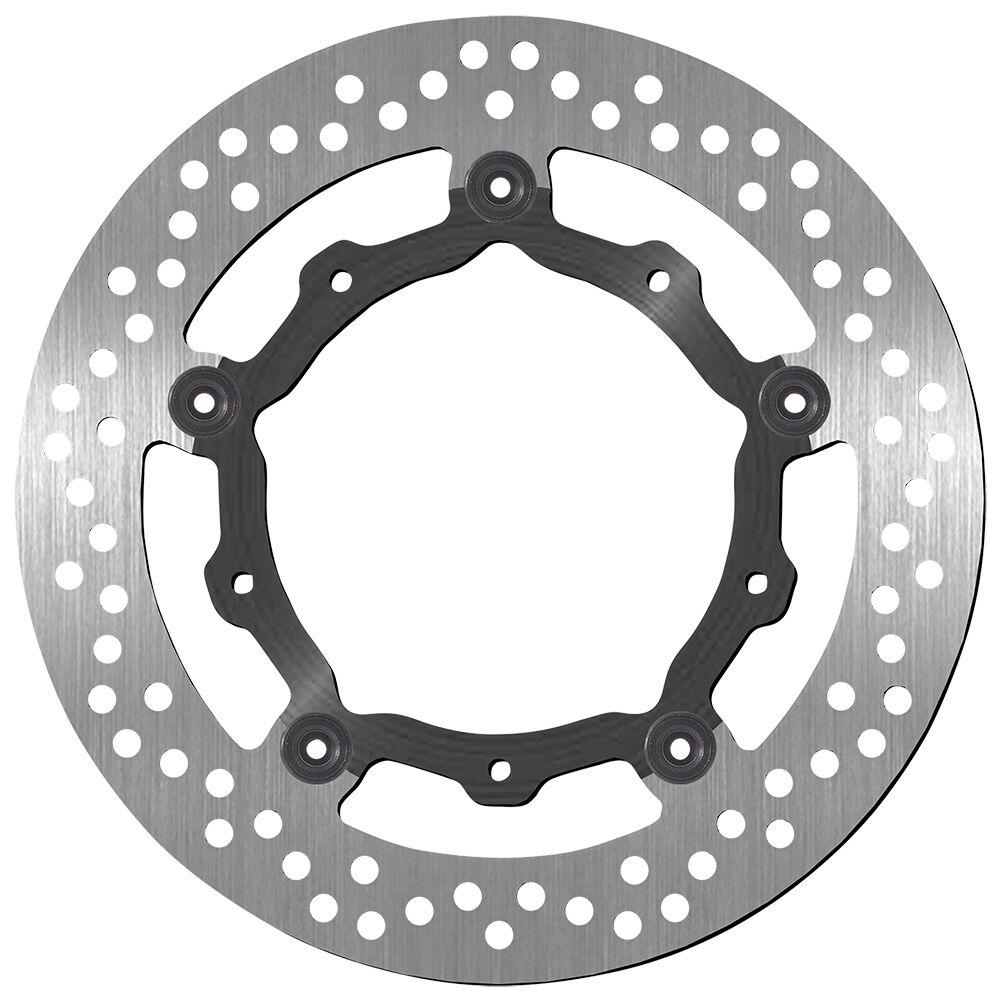 SBS Stainless Steel Front Brake Disc For Yamaha XP 530 T-Max 2012-2019 - Black/Silver