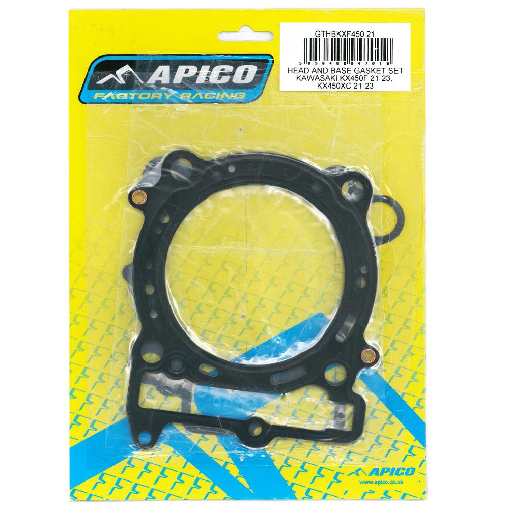 Apico Head & Base Gasket Set For Kawasaki KXF450 2021-2023, KX450XC 2021-2023