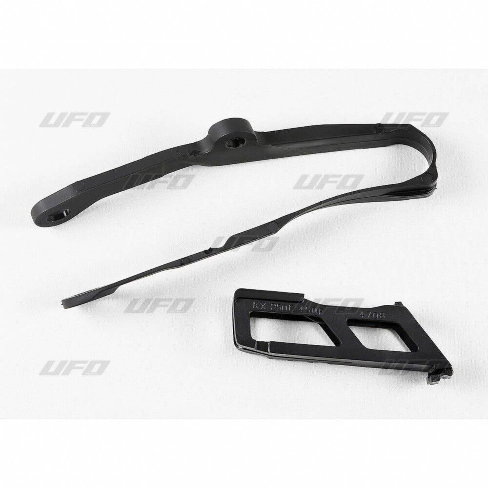 UFO Chain Guide & Chain Slider Kit For Kawasaki KXF250 2017-2020 Black