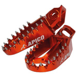 Apico Xtreme Foot Pegs For KTM SX/SXF 125-450 2023-2025, Husqvarna TC/FC125-450 2023-2025, Gas Gas MC 250/450F Factory Edition 2023-2025 Orange