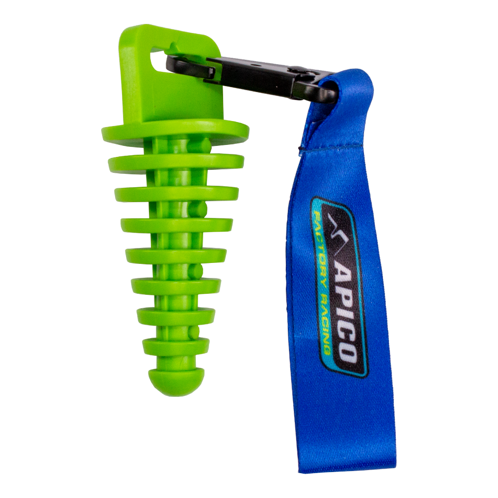 Apico 2 Stroke Exhaust Plug With Lanyard Green
