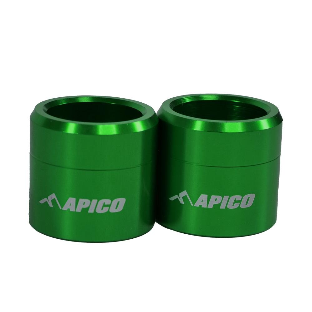 Apico Front Wheel Spacers For Kawasaki KXF250 & KXF250XC 2021-2024, KXF450 & KXF450XC 2019-2024 Green