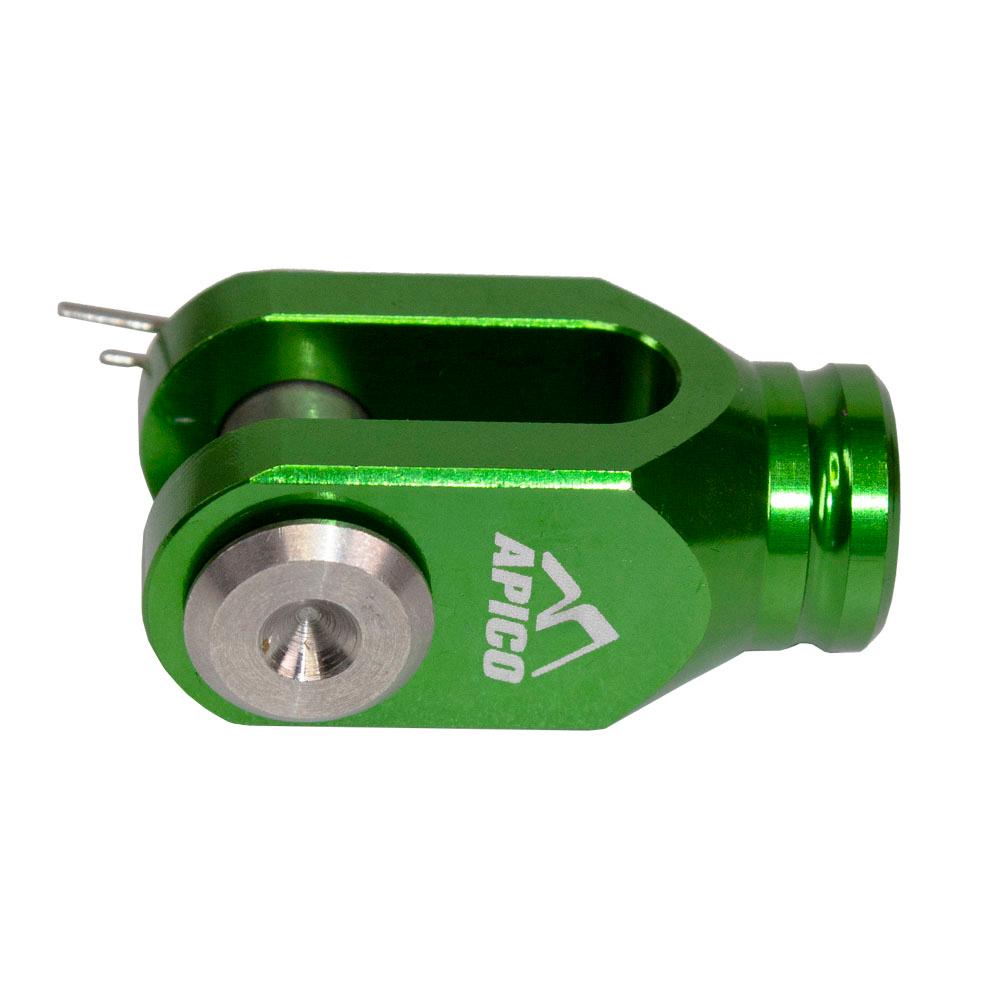Apico Rear Brake Clevis For Kawasaki KX 80/85 1998-2023, KX125 2003-2008, KX250 2003-2004, Suzuki RM 80/85 1998-2023, RM 125/250 2001-2008 Green