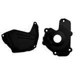 Polisport Clutch & Ignition Cover Protectors For Kawasaki KXF250 2013-2016 Black