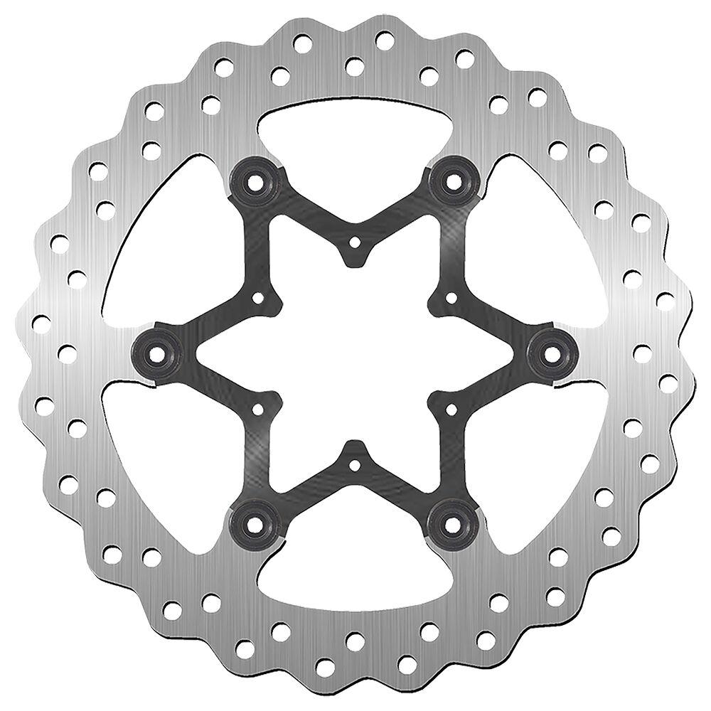 SBS Stainless Steel Front Brake Disc For TM MX 125 2003 - Black/Silver