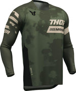 Thor Launchmode Bleach Jersey - Black/Camo Green/Off-White