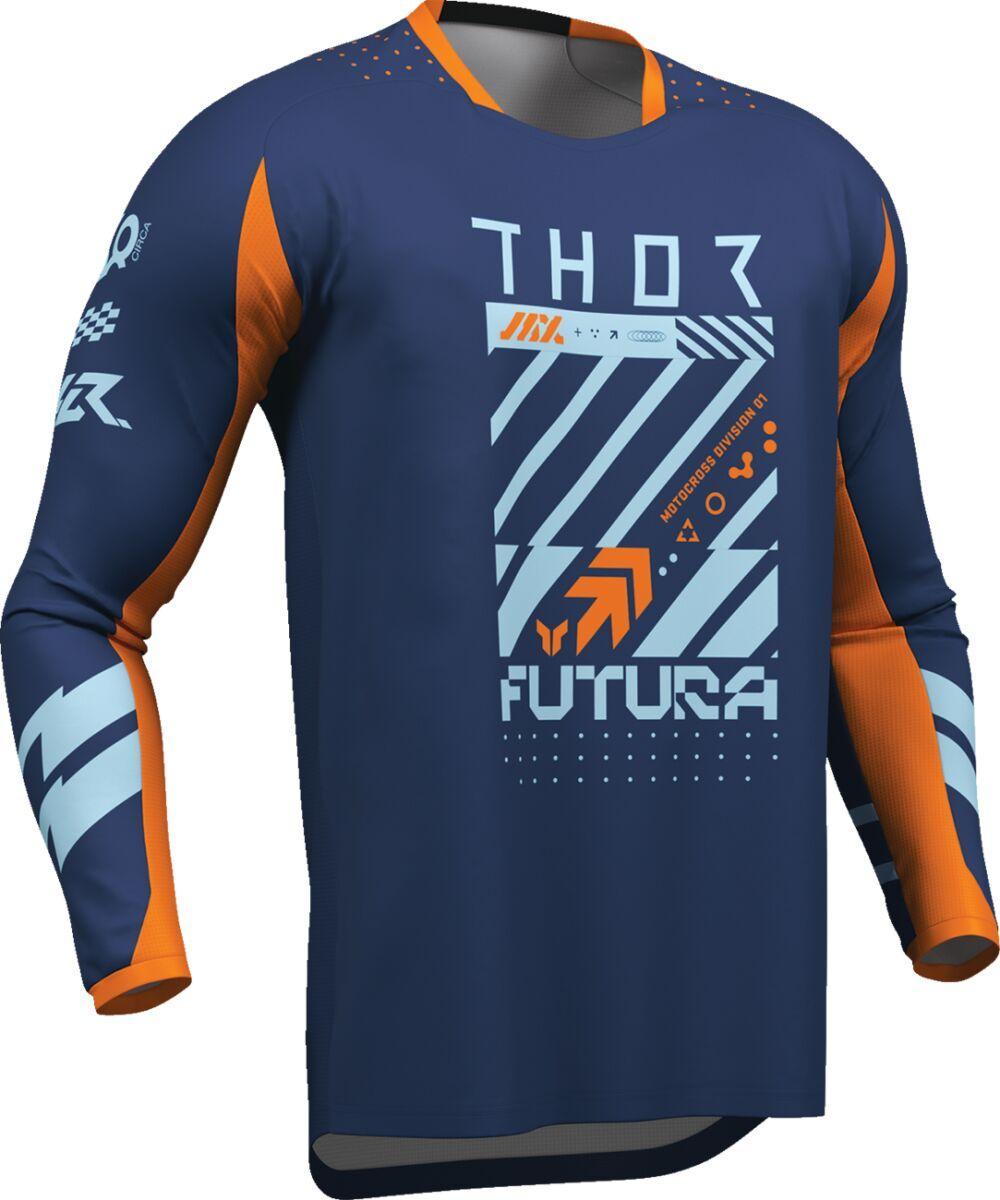 Thor Launchmode Futura Jersey - Light Blue/Navy/Orange