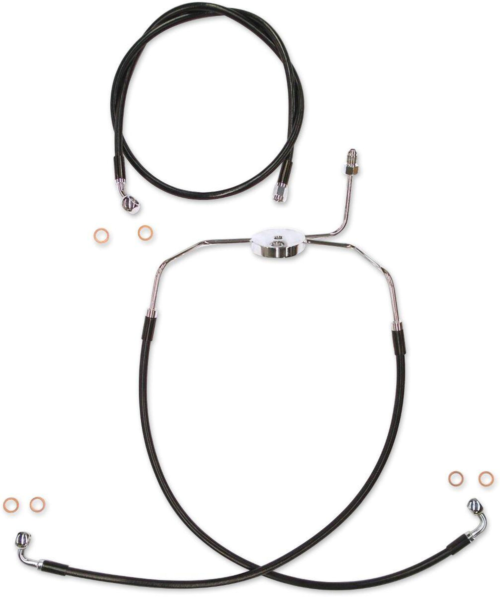 Magnum Shielding XR Stainless EXtreme Response Front Brakeline Kit For Harley Davidson FLHT 1340 1995-1998 Front 41.5 cm (16-1 4") 48.5 cm (19") - Black Chrome