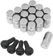 Moose Racing Replacement ATV/UTV Wheel Lug Nuts with Valve Stems For Arctic Cat Textron 250 2X4 1999-2002 - Chrome/Silver