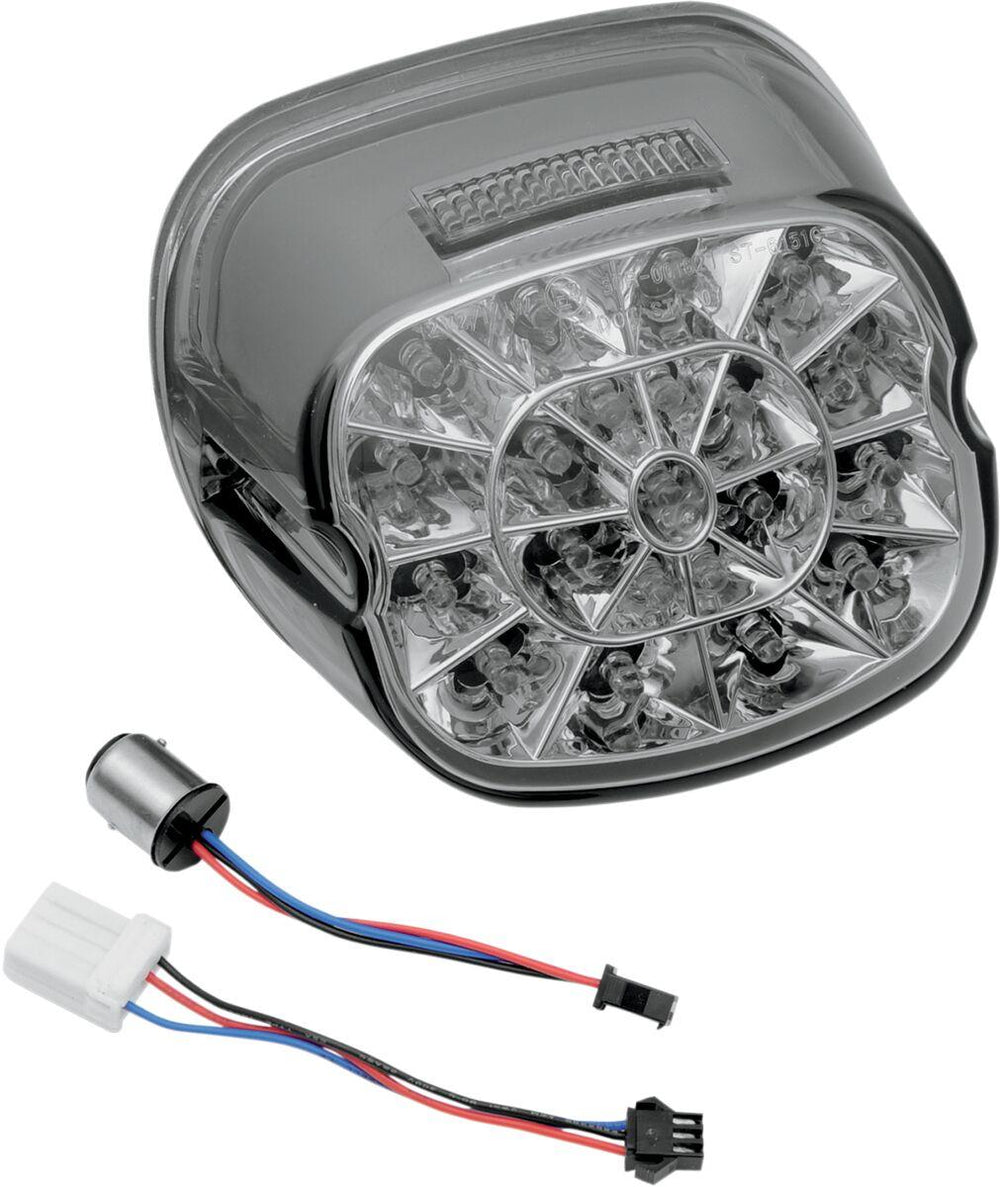 Drag Specialties Web LED Taillights With Top Tag Light For Harley Davidson FLHR 1450 1999-2003 Rear Smoke