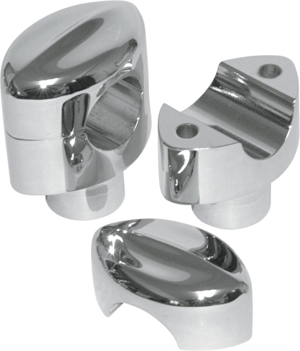 LA Choppers Hefty Smooth Handlebar Risers for 1-1/4" Handlebars For Suzuki C 50 2005-2025 38.1 mm (1-1/2") - Chrome