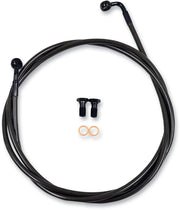 LA Choppers Midnight Braided Brake Hose Kit For Harley Davidson XL1200C 2004-2019 12" - 14" - Black/Midnight