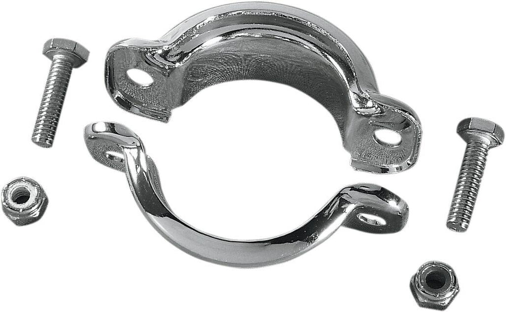Drag Specialties Silencer Clamps For Harley Davidson FLHTC1340 1985-1986 - Chrome