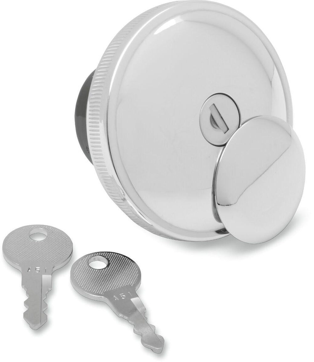 Drag Specialties Screw-In Locking Fuel Cap For Harley Davidson FLD 1690 2012-2013 - Chrome