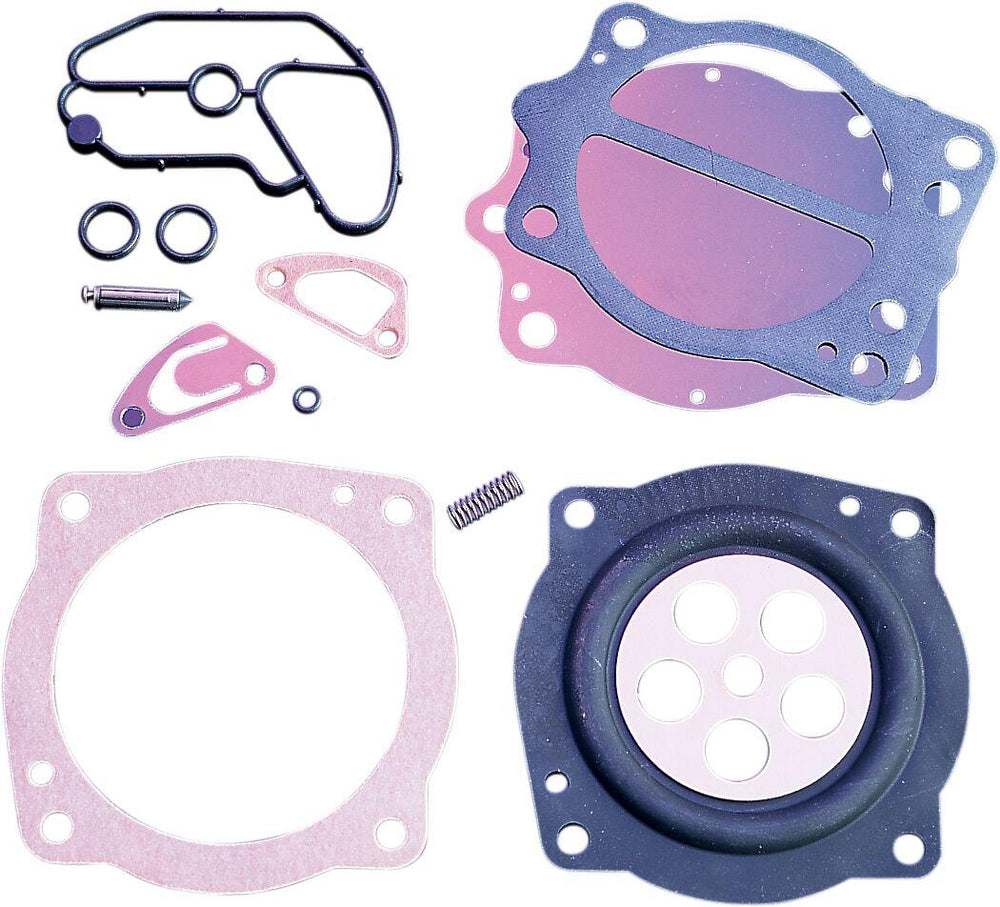 WSM Carburettor Rebuild Kit For Keihin For Kawasaki JF 650 X-2 1991-1995 - Black/Grey/Pink