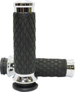 Avon Grips Diamond Contour Grips For Harley Davidson FLDE 1750 2018-2019 - Black Chrome