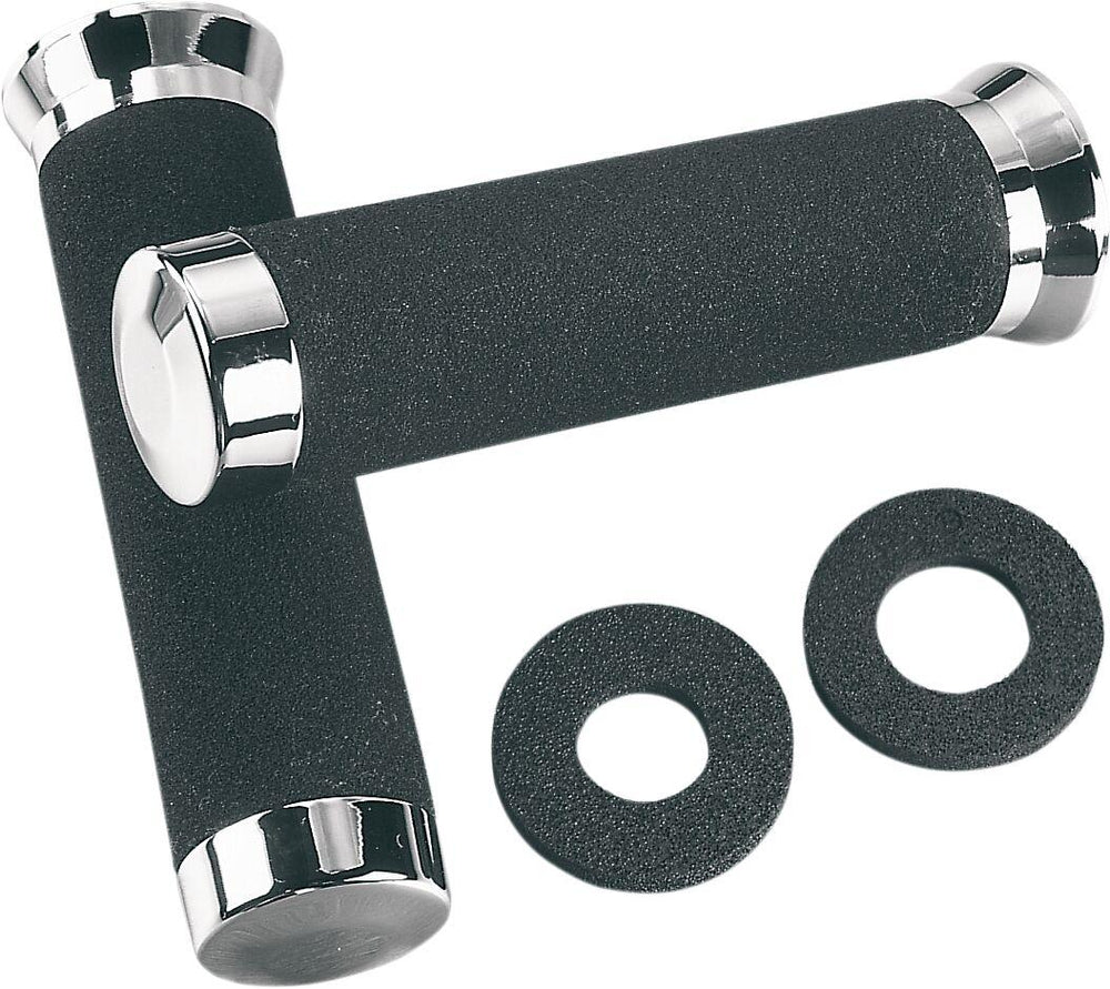 Parts Unlimited Sundance Grips For Honda GL 1200 1984 - Black/Chrome