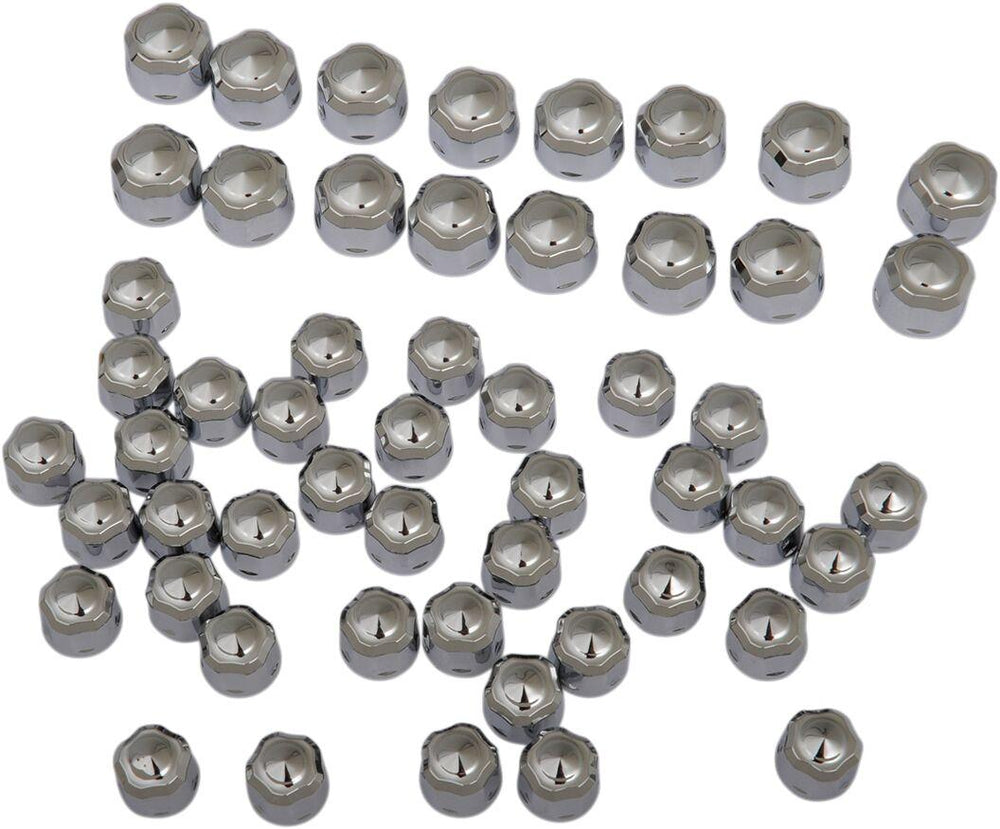 Ciro Engine Bolt Cover Caps For Harley Davidson FLDE 1750 ABS 2018-2020 Diamond-Cut/Crown - Chrome