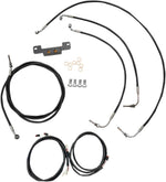 LA Choppers Complete Plug-and-Play Cable Kit Non-ABS For Harley Davidson FLHR 1750 2017-2019 30.5 cm - 35.5 cm (12" - 14") - Black/Clear-Coated