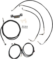 LA Choppers Complete Plug-and-Play Cable Kit Non-ABS For Harley Davidson FLHR 1750 2017-2019 30.5 cm - 35.5 cm (12" - 14") - Black/Clear-Coated