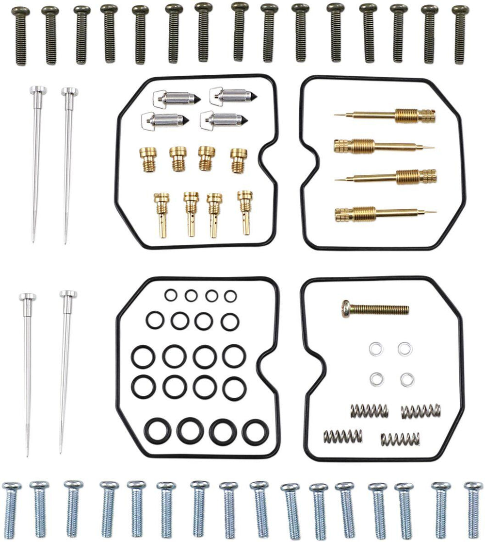 Parts Unlimited Carburettor Repair Kit For Kawasaki GPX 600 R 1988-1997 - Black Gold Silver