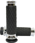 Avon Grips Contour Grips For Harley Davidson FLDE 1750 2018-2020 Diamond No Flange - Black Chrome
