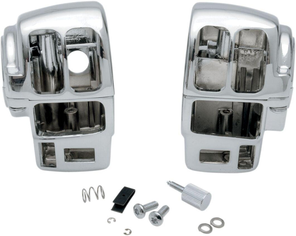 Drag Specialties Handlebar Switch Housing Kit For Harley Davidson FLHR 1340 1996-1998 - Chrome