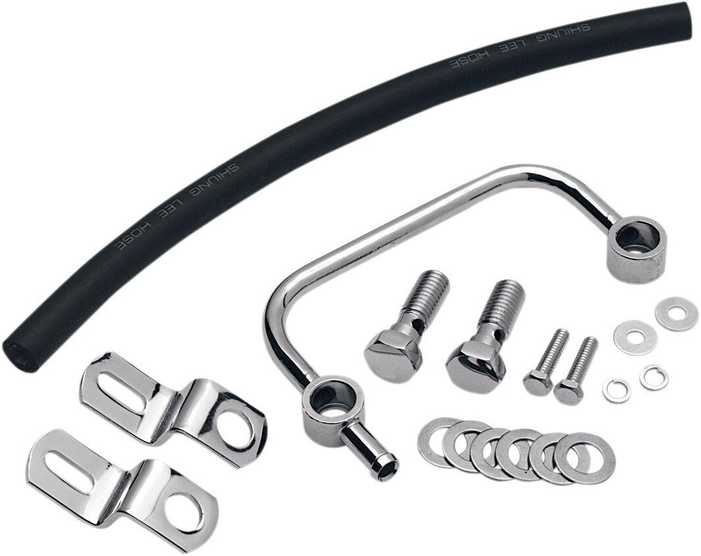 Drag Specialties Crankcase Breather Kit For Harley Davidson XL 1200 C 1996-2020 - Black Chrome