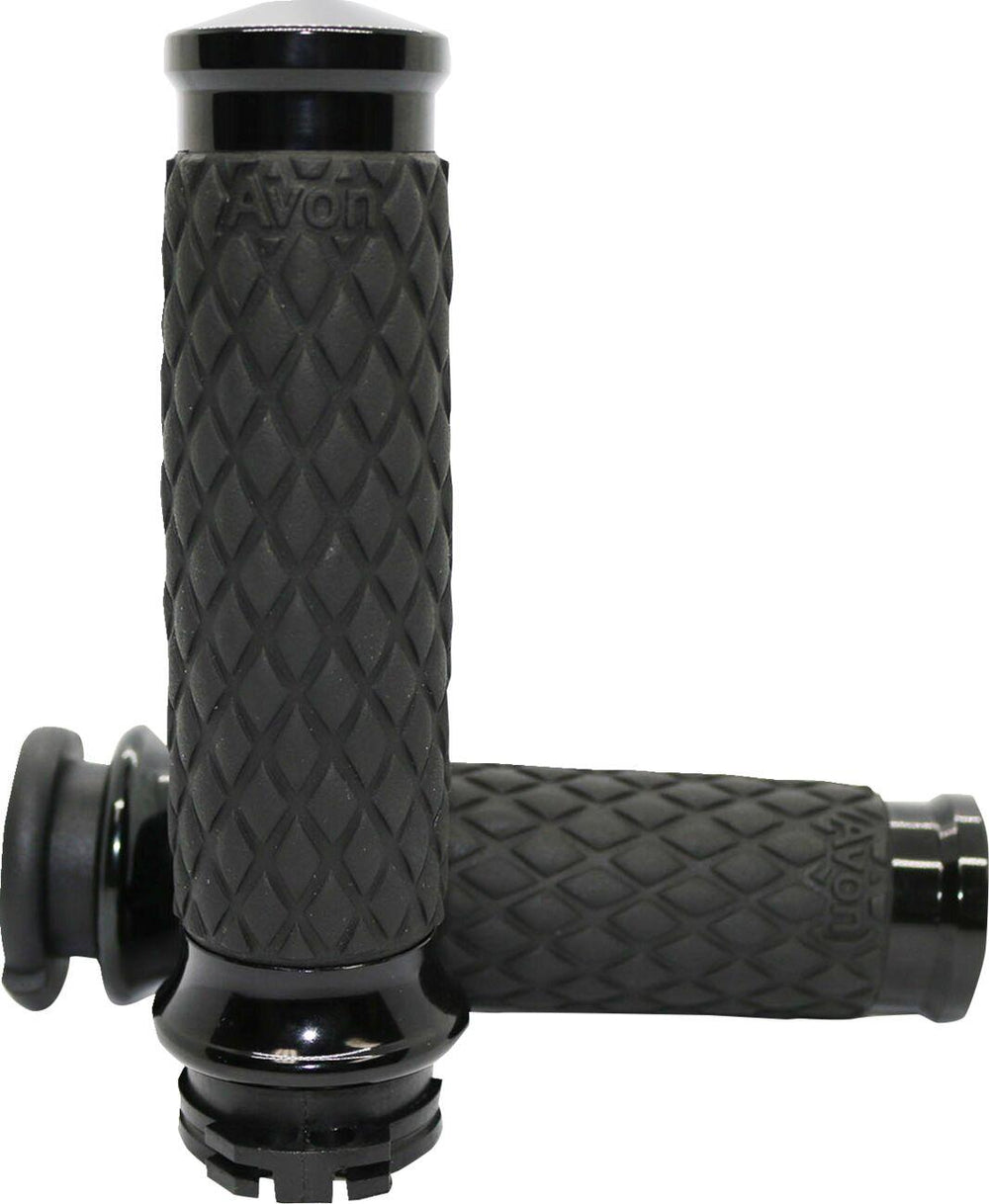 Avon Grips Diamond Contour Grips For Harley Davidson FLDE 1750 2018-2020 - Black