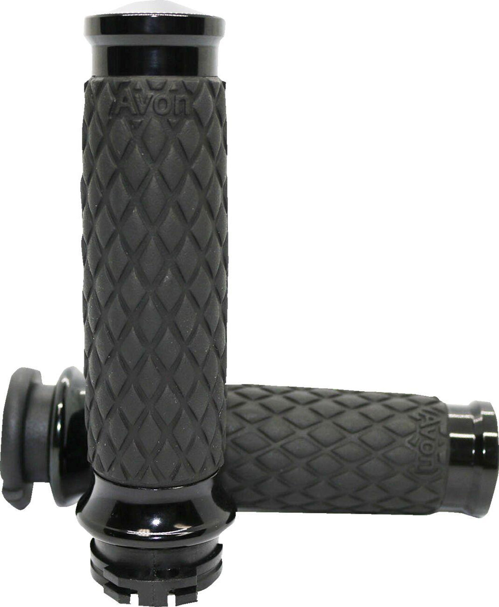 Avon Grips Contour Grips For Harley Davidson FLDE 1750 2018-2019 Diamond No Flange - Black