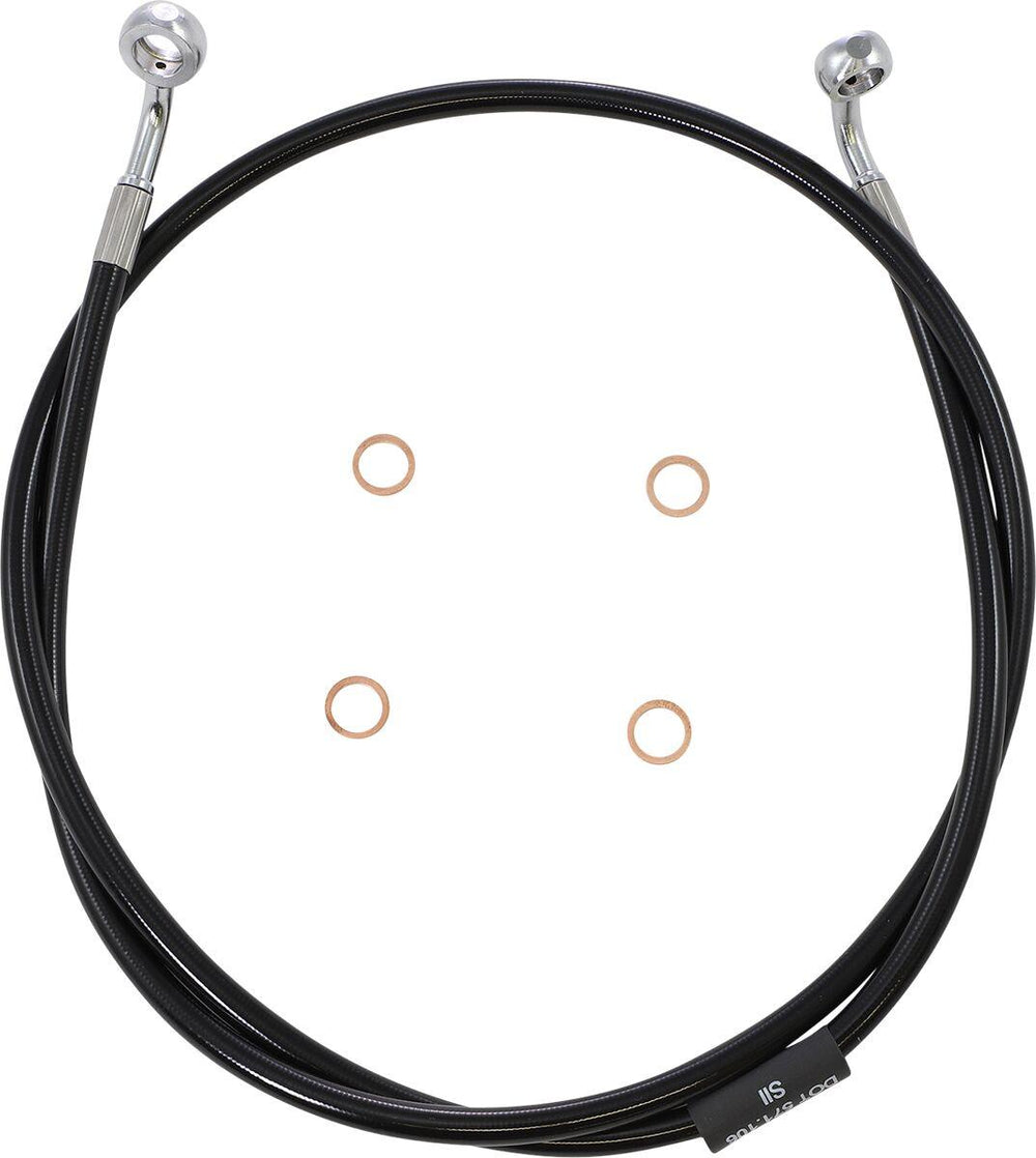 LA Choppers Braided Brake Hose Kit Without ABS For Harley Davidson FLDE 1750 ABS 2018-2020 Front 12" - 14" - Black