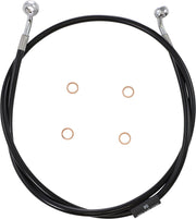 LA Choppers Braided Brake Hose Kit Without ABS For Harley Davidson FLDE 1750 ABS 2018-2020 Front 12" - 14" - Black