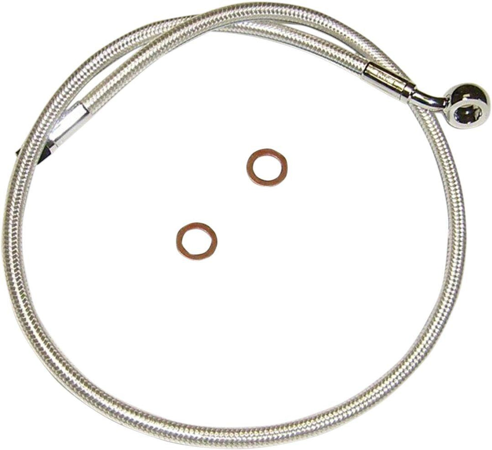 Magnum Shielding Designer Series ABS-Specific Brake Hose Kit For Harley Davidson FLHR 1584 2009 Front Upper 38 cm (15") - Chrome Sterling ChromiteÂ® II