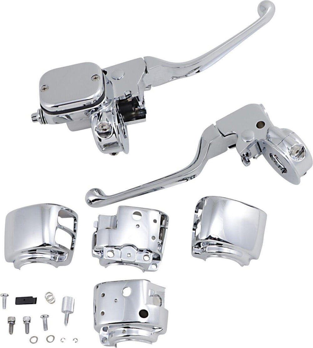 Drag Specialties Handlebar Control Kit with Mechanical Clutch For Harley Davidson FLHR 1340 1996-1998 - Chrome