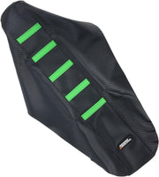 Moose Racing Ribbed Seat Cover For Kawasaki KXF250 2006-2008 - Black Cover Green Ribs