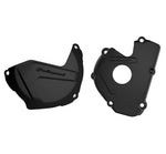 Polisport Clutch & Ignition Cover Protectors For Kawasaki KXF250 2017-2020 Black