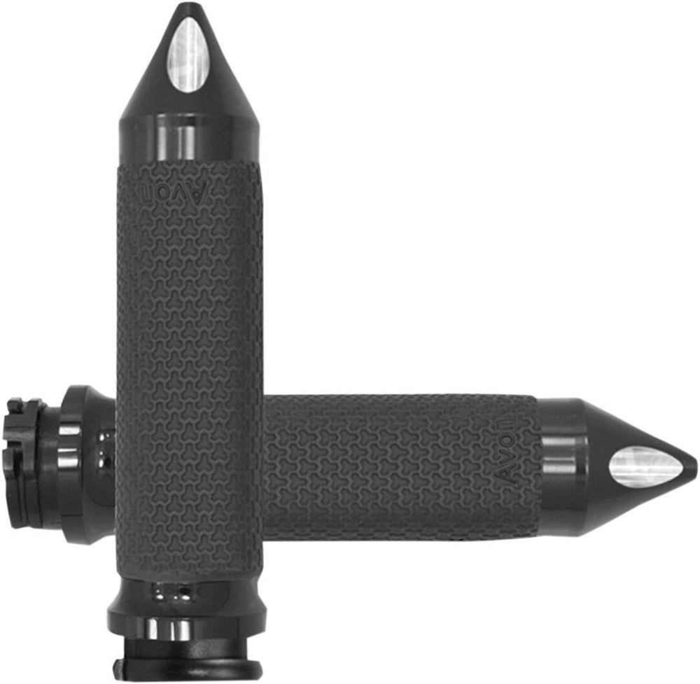 Avon Grips Vibration Dampening Memory Foam Grips For Harley Davidson FLD 1690 2012-2013 Small Spiked - Black