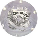 Drag Specialties Live To Ride Derby Cover For Harley Davidson XL 1200 C 2004-2020 - Silver