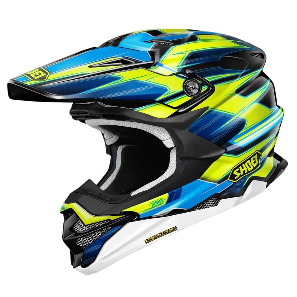 Shoei VFX-WR 06 Sparkle TC-3 Motocross Helmet - Black/Blue/Yellow