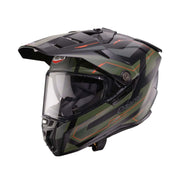 Caberg Tanami Ranger Adventure Motorcycle Helmet - Matt Black/Military Green/Orange