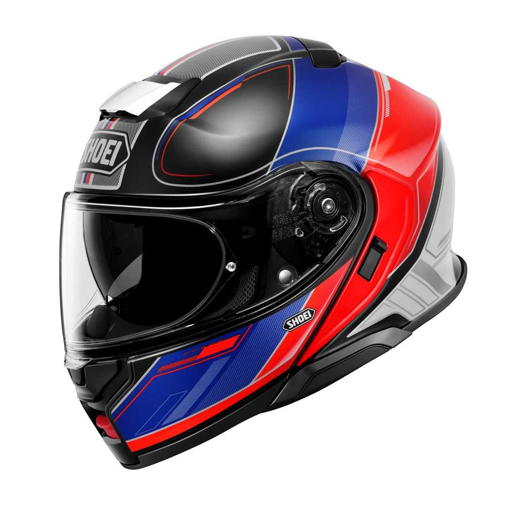 Shoei Neotec 3 Sharpen TC-10 Flip Up Motorcycle Helmet - Black/Blue/Red