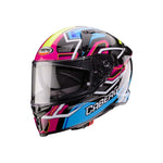 Caberg Avalon X Brama Full Face Motorcycle Helmet - Black/Light Blue/Yellow Fluo/Fuchsia