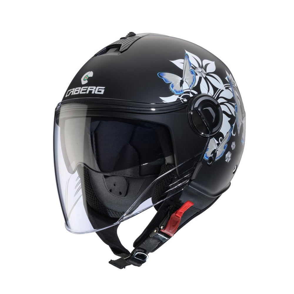 Caberg Riviera V4X Mia Matt Black White Grey Light Blue Helmet