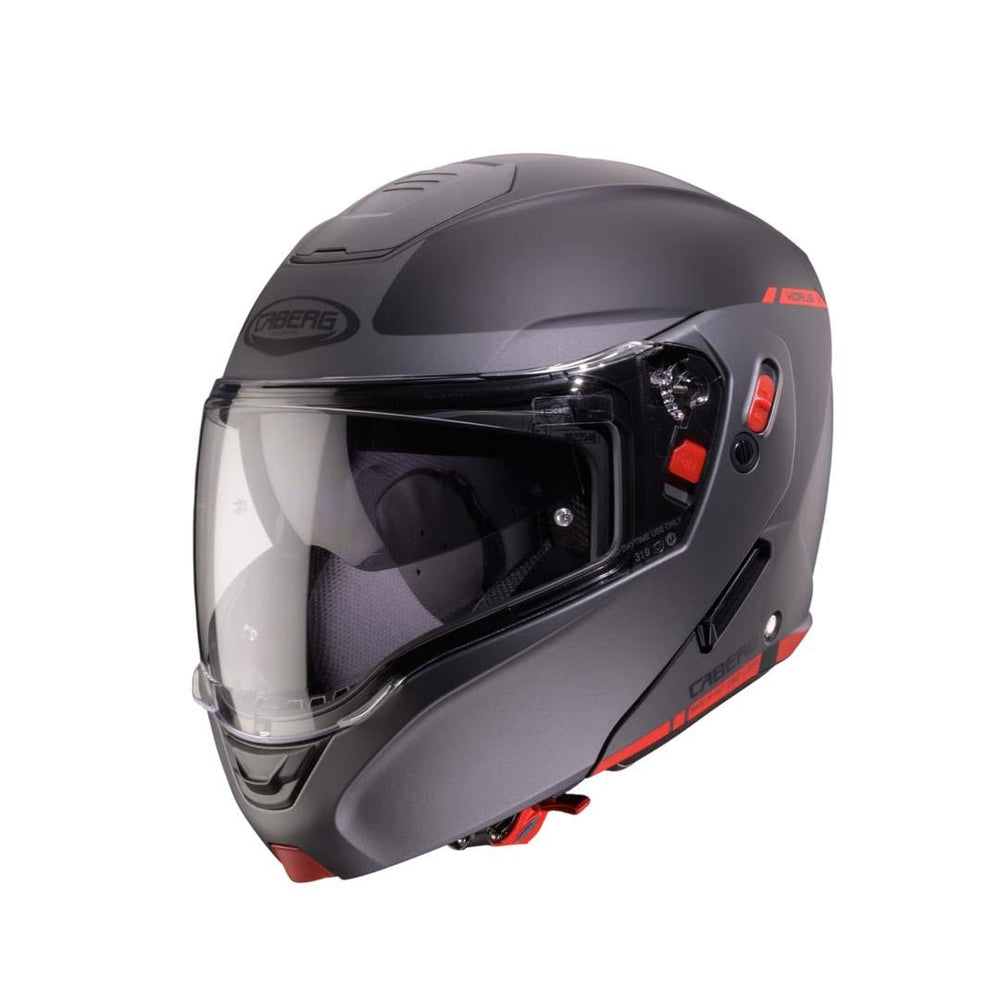 Caberg Horus X Ray Flip Front Motorcycle Helmet - Black/Grey/Red