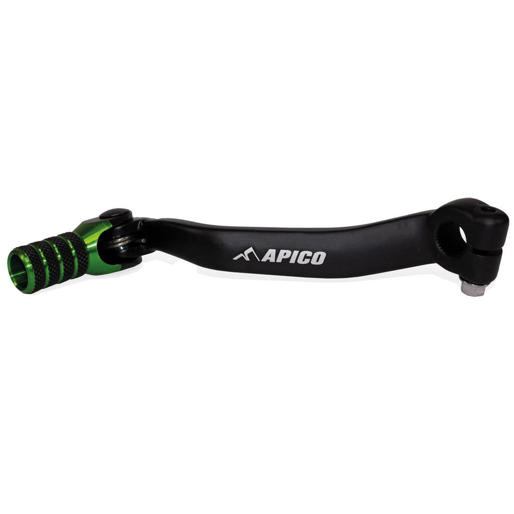 Apico Elite Gear pedal For Kawasaki KX125 2003-2008 Black/green