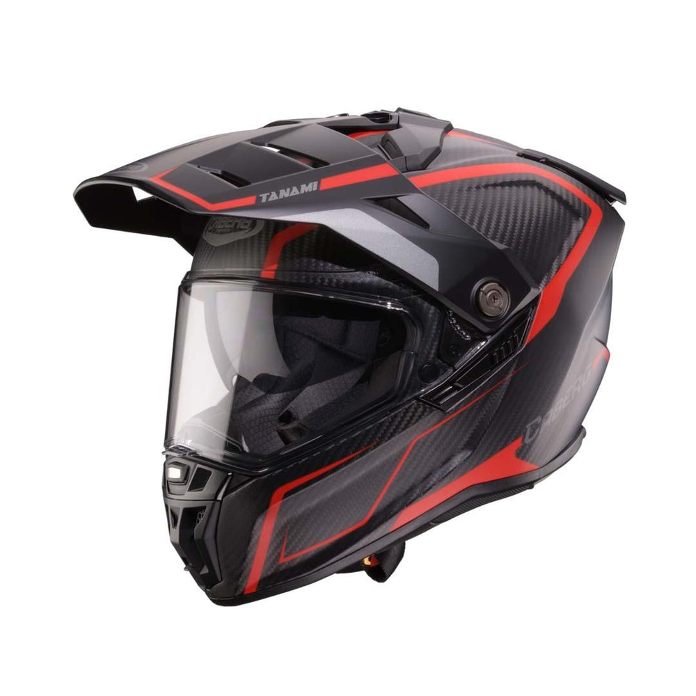 Caberg Tanami Ranger Adventure Motorcycle Helmet - Carbon Gravity Red/Grey